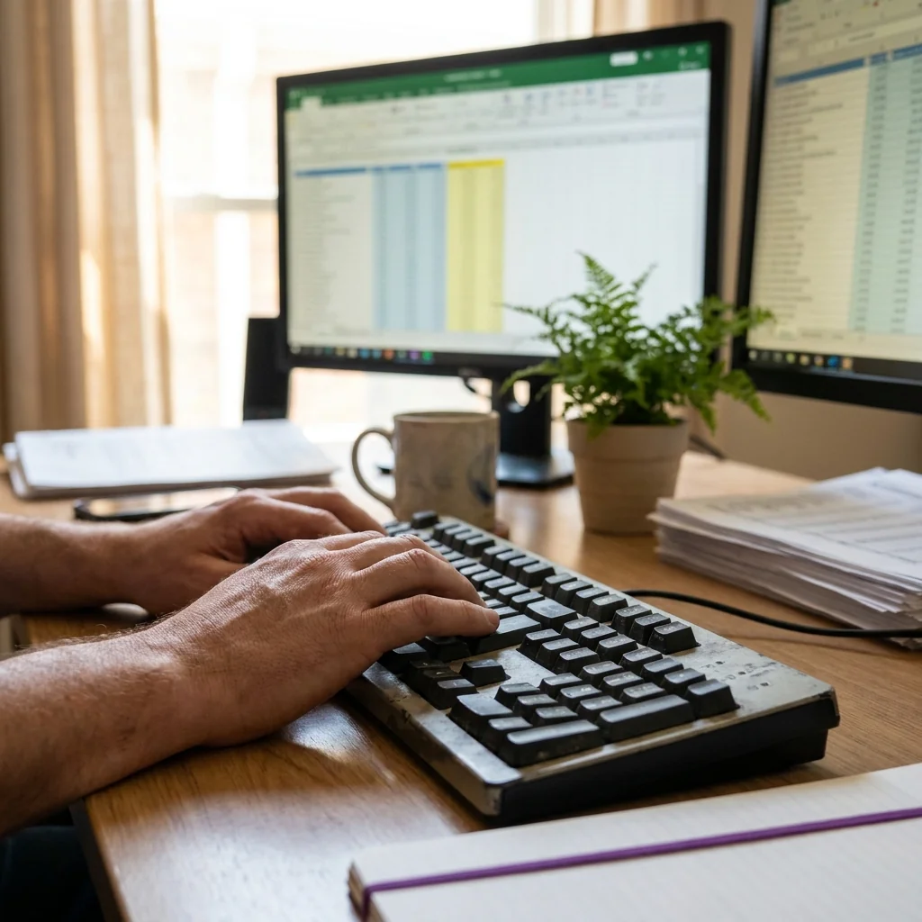 Typing the same order four times.